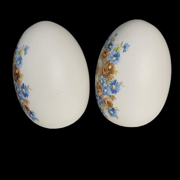 Porcelain Bisque Floral Eggs (Set of 2) - Picture 2 of 8